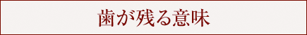 歯が残る意味